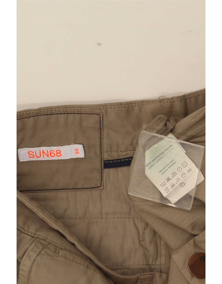 Męskie szorty Chino Sun68 W33 Średni beż w kwiaty, bawełna