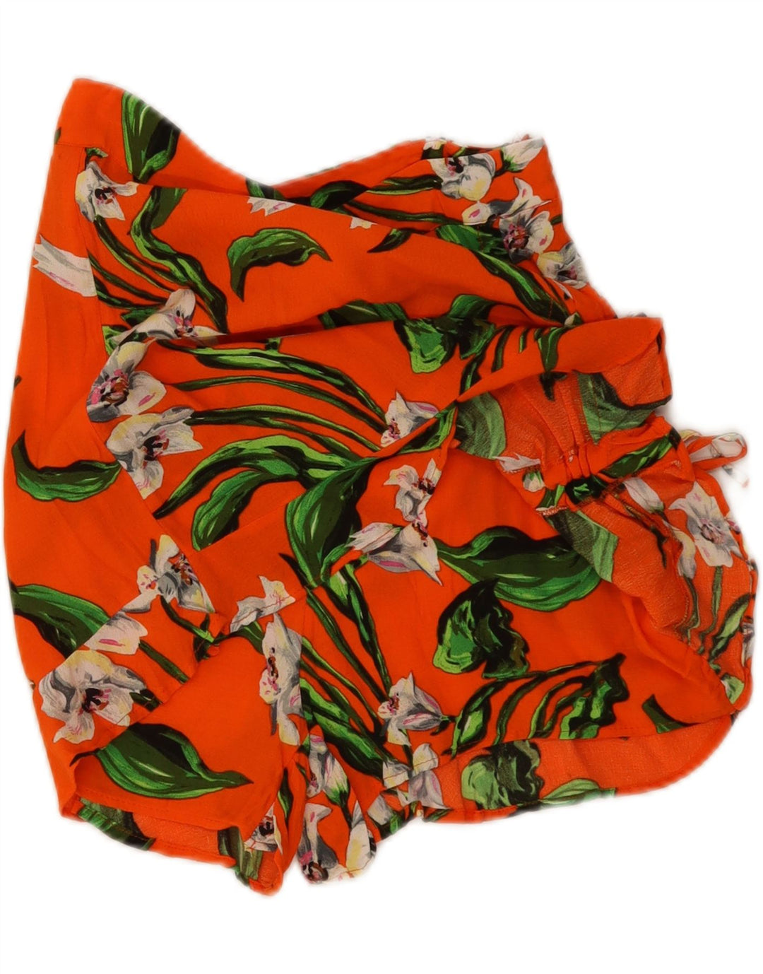 ZARA Womens Skort UK 8 Small  Orange Floral Vintage Zara and Second-Hand Zara from Messina Hembry 