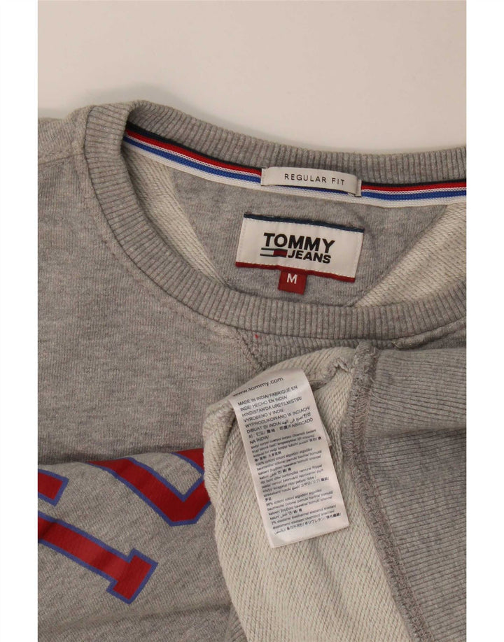 Damska bluza z grafiką Tommy Hilfiger UK 14, średnia, szara, nakrapiana