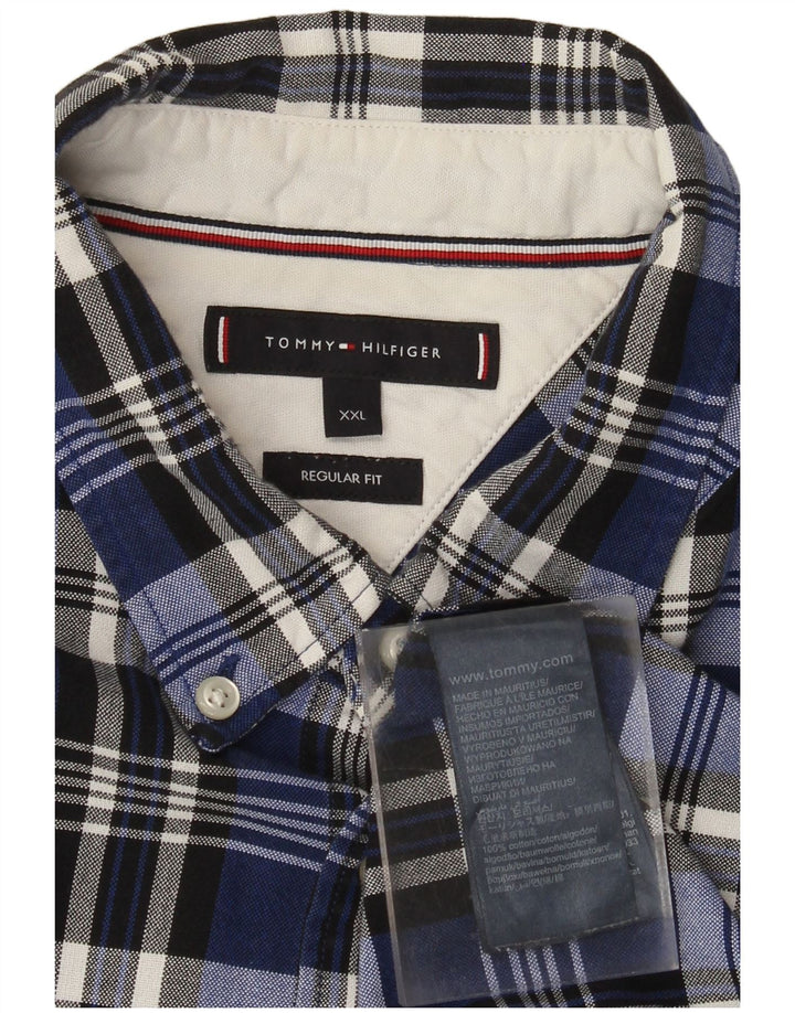 Męska koszula o regularnym kroju Tommy Hilfiger 2XL, bawełniana niebieska kratka