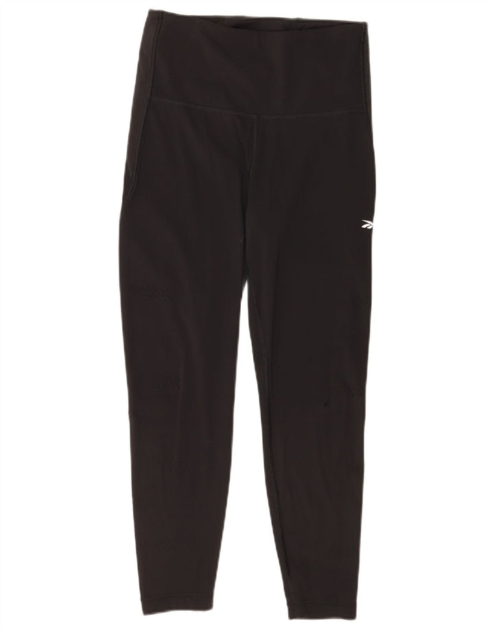Damskie legginsy z wysokim stanem Reebok, małe, czarne, nylonowe