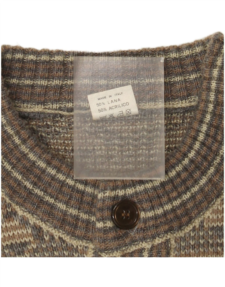 Sweter męski w stylu vintage, średnioszary, Fair Isle Wool
