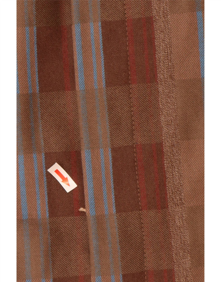 Vintage damska prosta spódnica z wysokim stanem IT 44 Medium W26 w brązową kratę