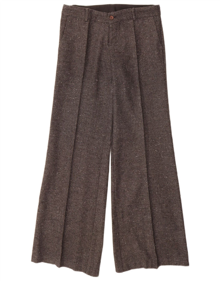 Damskie spodnie casualowe VINTAGE IT 40 Small W28 L32 Szara jodełka