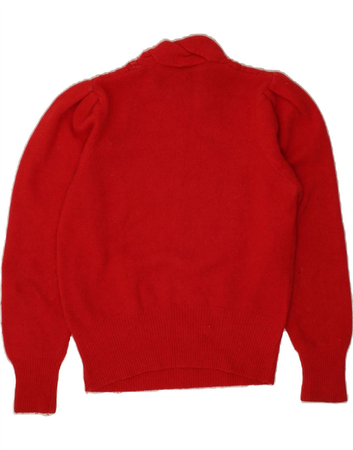 VINTAGE Womens Shawl Neck Jumper Sweater UK 10 Small Red Vintage Vintage and Second-Hand Vintage from Messina Hembry 