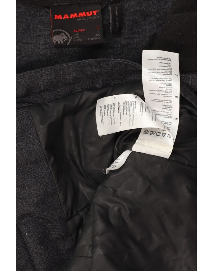 Damski płaszcz wiatrówka z kapturem MAMMUT UK 16, duży, szary poliester