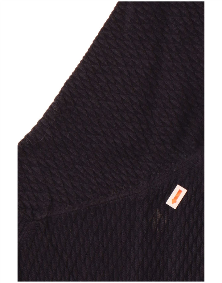 MASSIMO DUTTI Damski sweter z dekoltem w łódkę UK 10, mały, granatowy, bawełniany