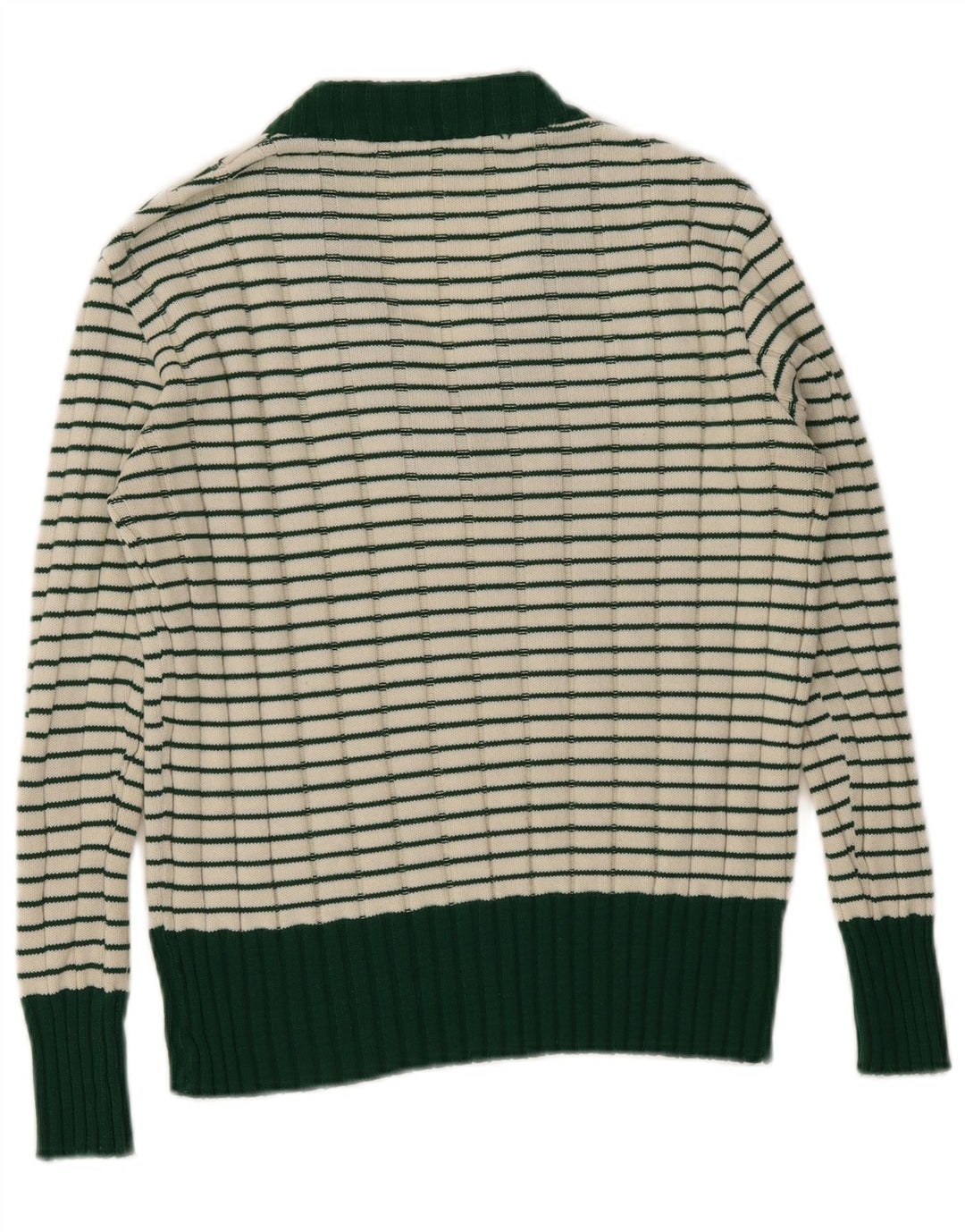 Sweter damski w stylu vintage z dekoltem w szpic IT 42 w średnie zielone paski