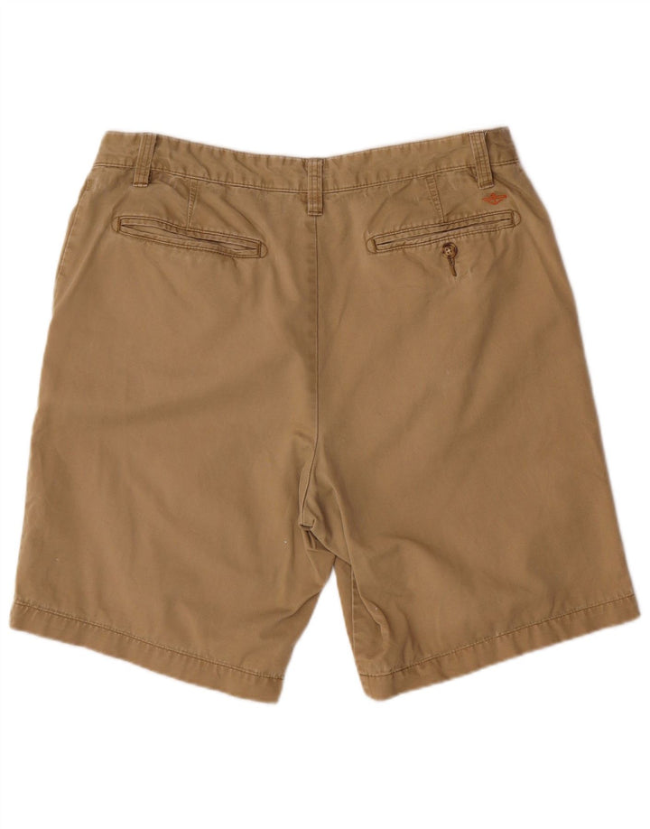 DOCKERS Mens Pegged Chino Shorts W34 Large Khaki Cotton