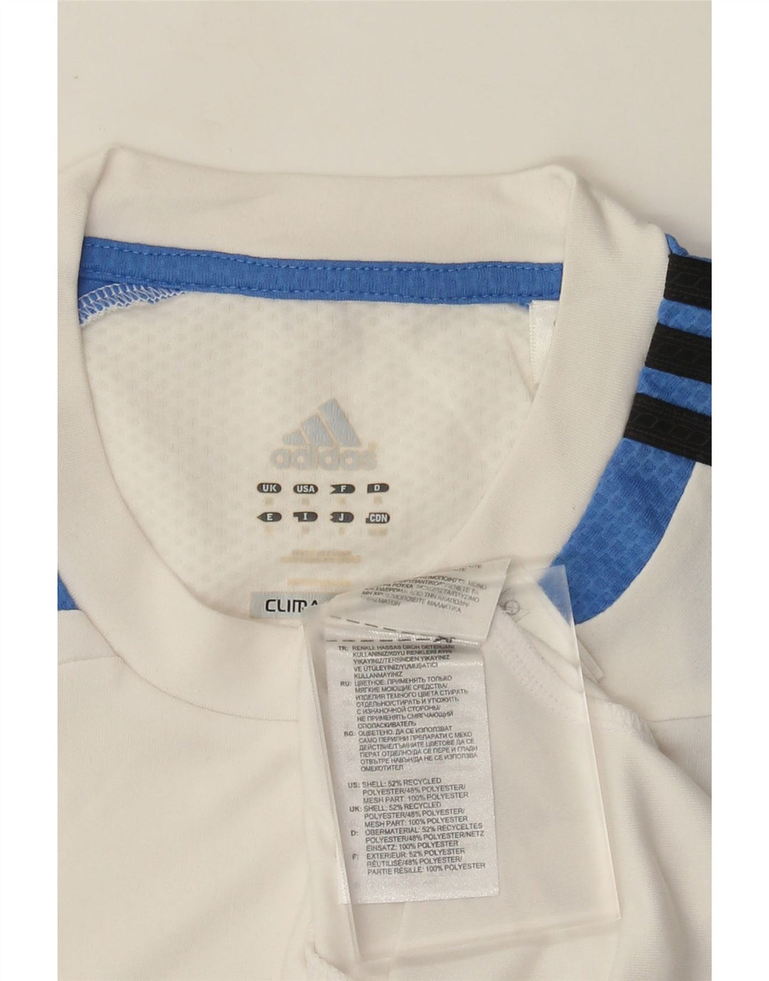 Adidas Męska kamizelka Climacool Top Średni Biały Poliester z blokami kolorów