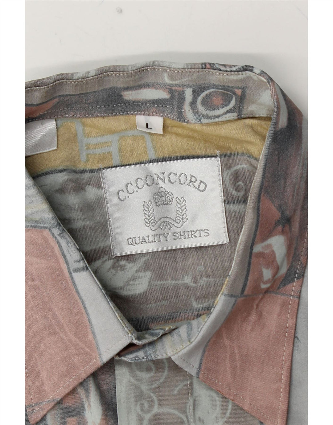 Koszula męska z krótkim rękawem C.C.CONCORD, duża, wielokolorowa, geometryczna