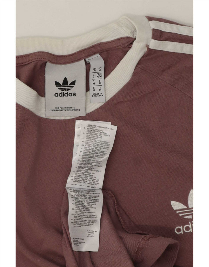 Adidas Męski T-shirt Top Średni Fioletowy Bawełna