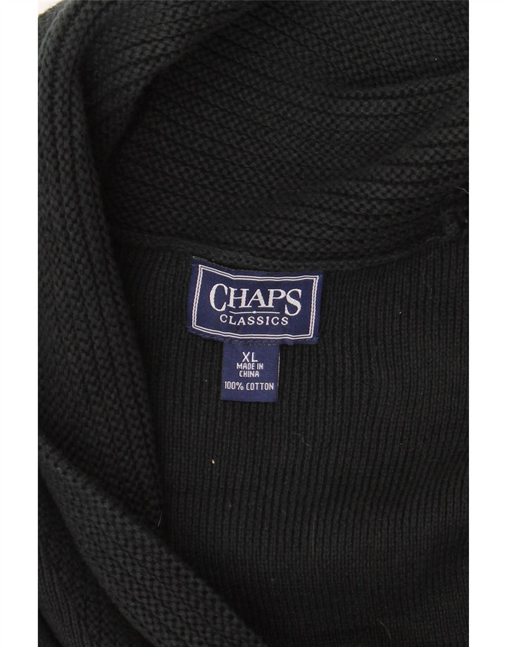 Damski sweter kardigan CHAPS UK 18 XL, czarna bawełna