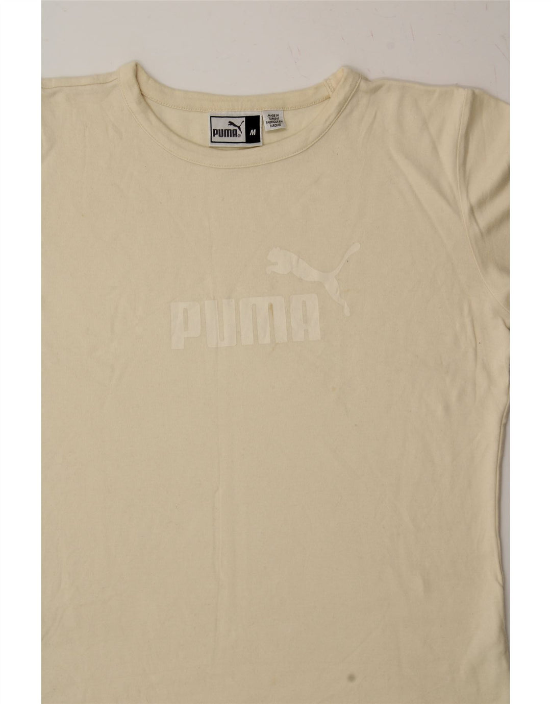 PUMA Womens Graphic T-Shirt Top UK 14 Medium Off White Vintage Puma and Second-Hand Puma from Messina Hembry 