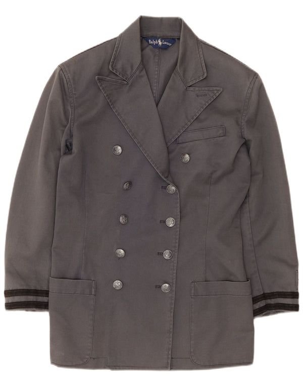 Damski płaszcz dwurzędowy Ralph Lauren US 4 Small, szary, bawełniany