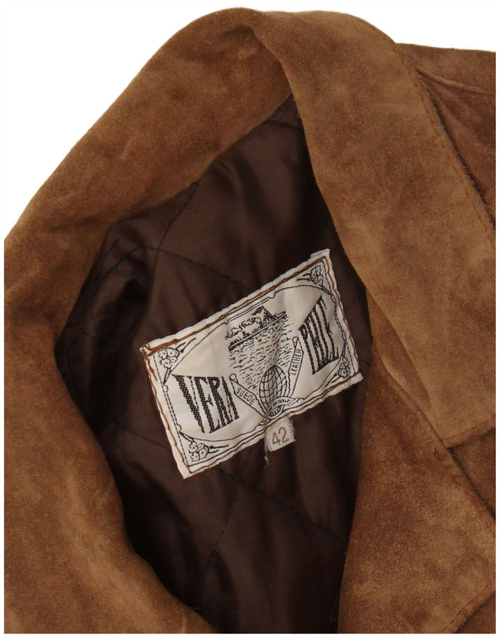 Damska kurtka zamszowa w stylu vintage IT 42 Średniobrązowa skóra