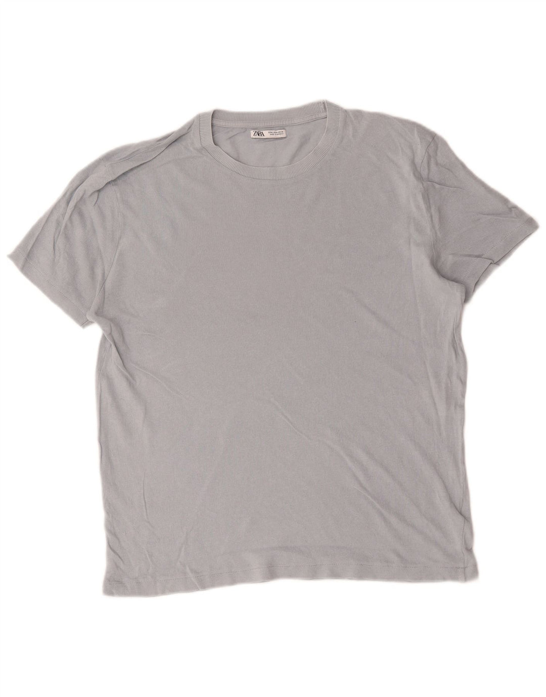 T-shirt męski Zara Top, średnioszary, bawełniany
