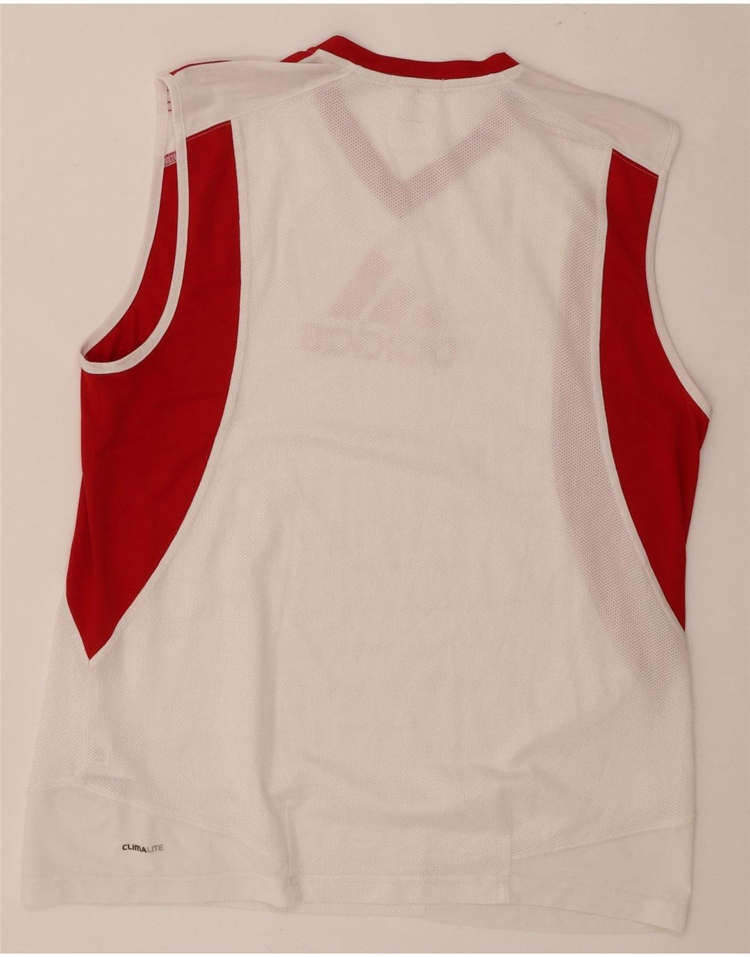 Adidas Męska kamizelka Climalite Graphic Top Średni biały poliester z blokami kolorów