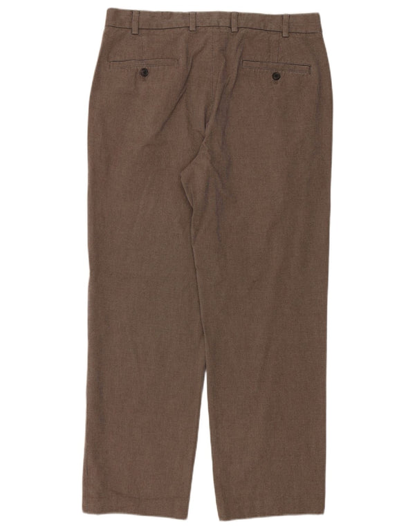 Spodnie męskie Brooks Brothers 346 Straight Chino W34 L29 Brązowa bawełna