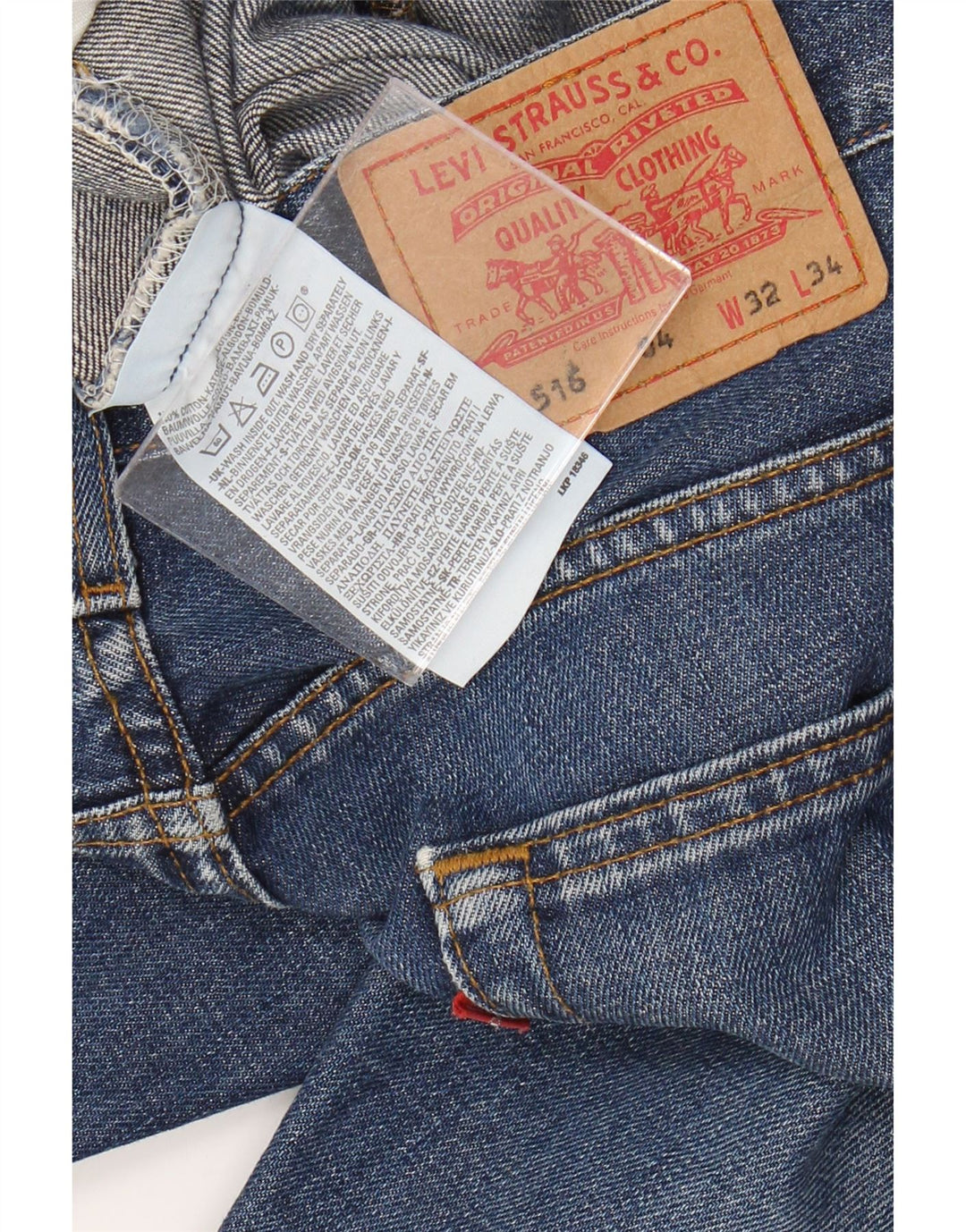 Męskie spodenki jeansowe Levi's 516 W32 Średnioniebieskie bawełniane