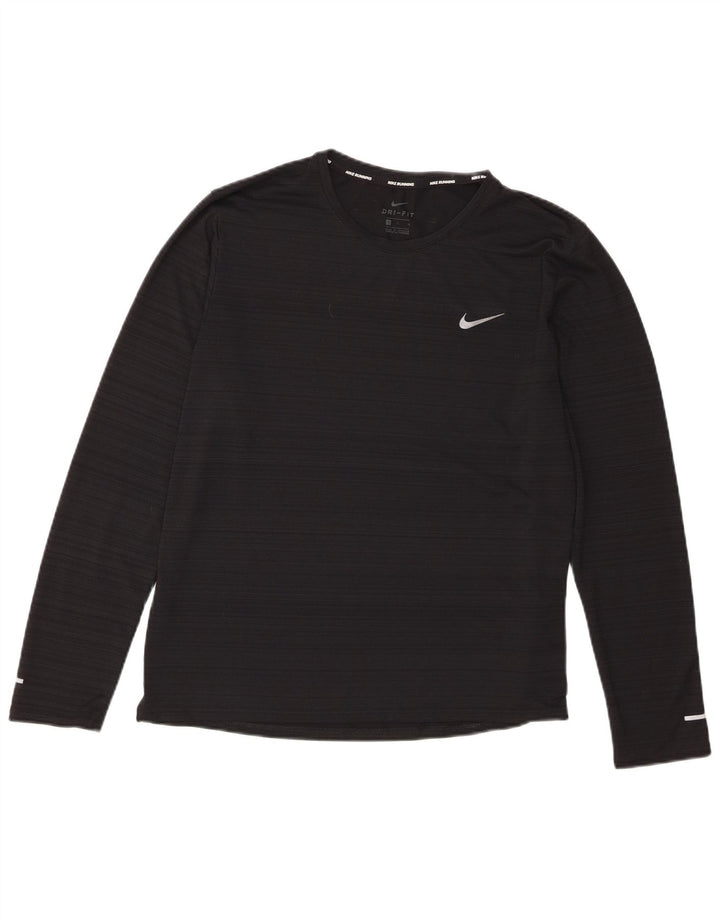 Damska koszulka Nike Dri Fit z długim rękawem, UK 16, duże, czarne paski, poliester