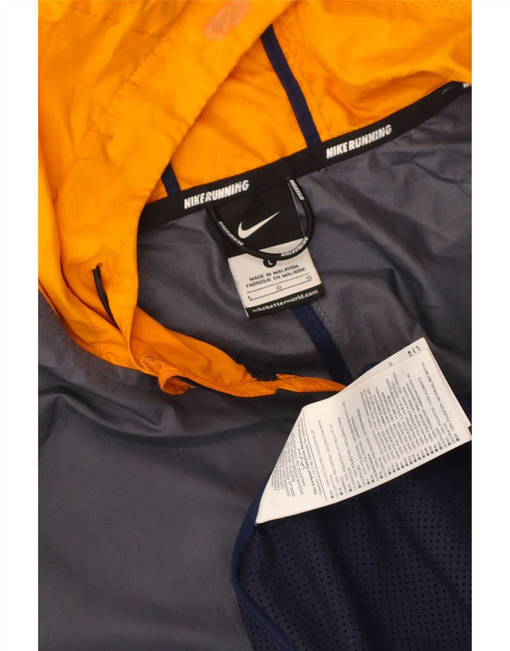 Męska bluza dresowa z kapturem do biegania Nike, duża, granatowa, z blokami kolorów