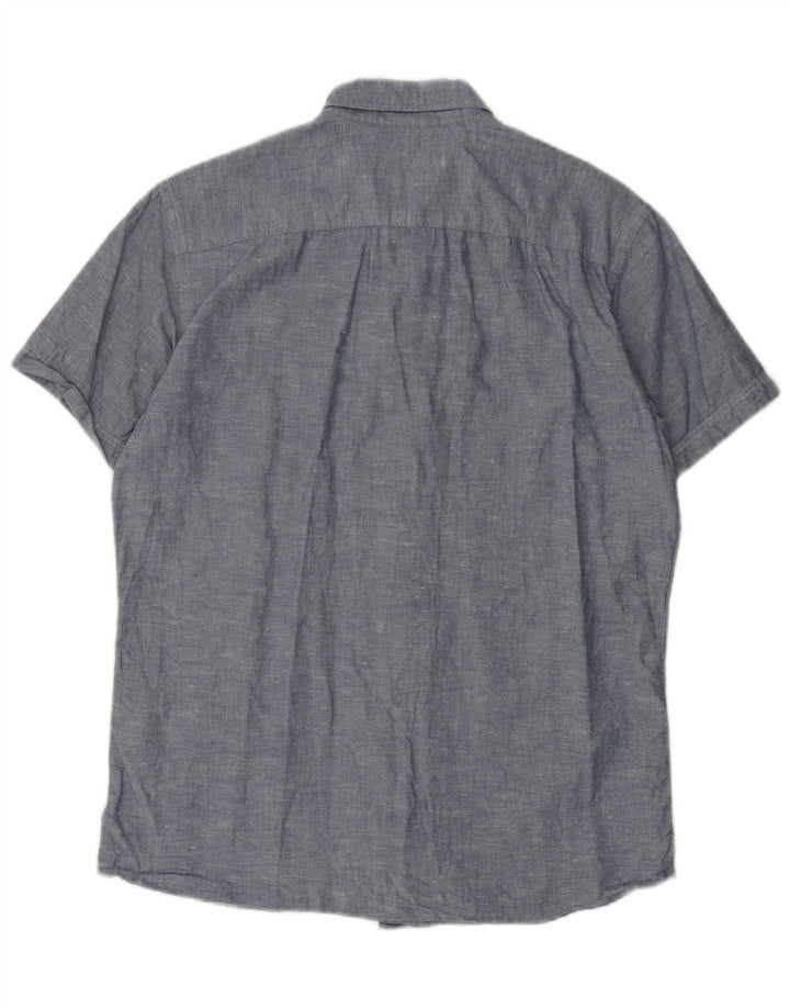 Koszula męska z krótkim rękawem Jack & Jones, średnioniebieska, bawełniana