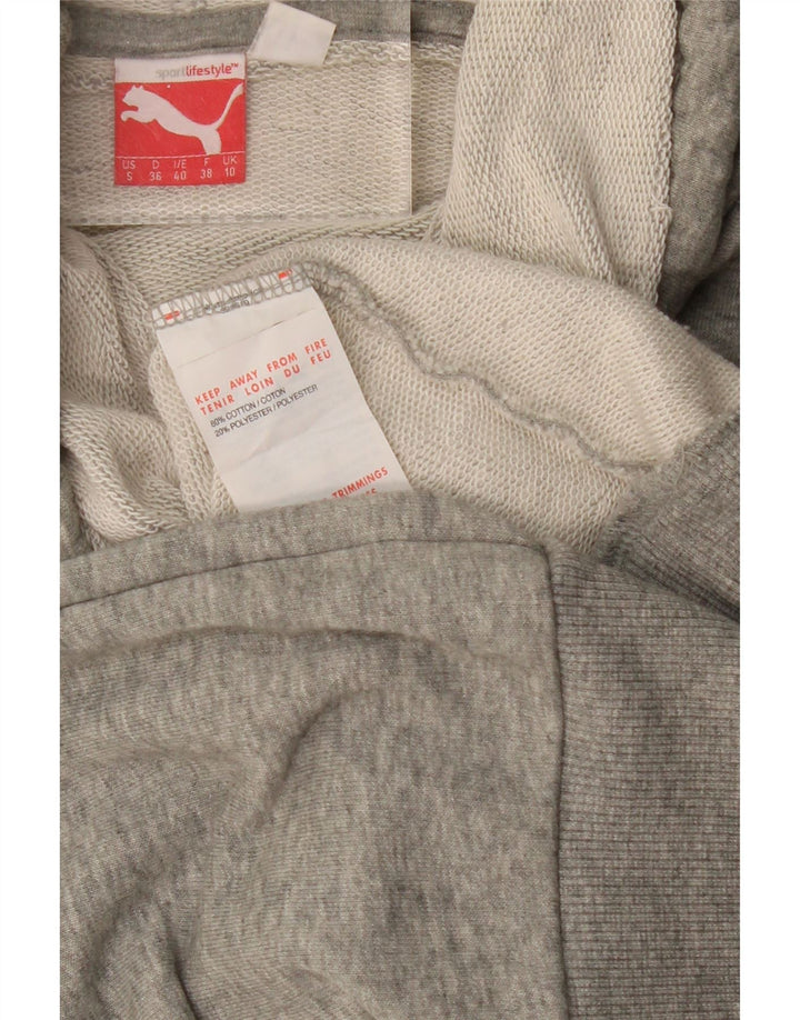 Damski sweter oversize z kapturem PUMA UK 10, mały, szary, nakrapiany, bawełniany