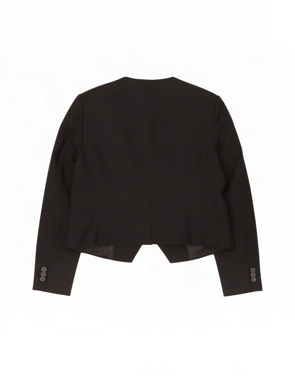 Zara Womens 1 Button Blazer Jacket UK 18 XL Black Viscose