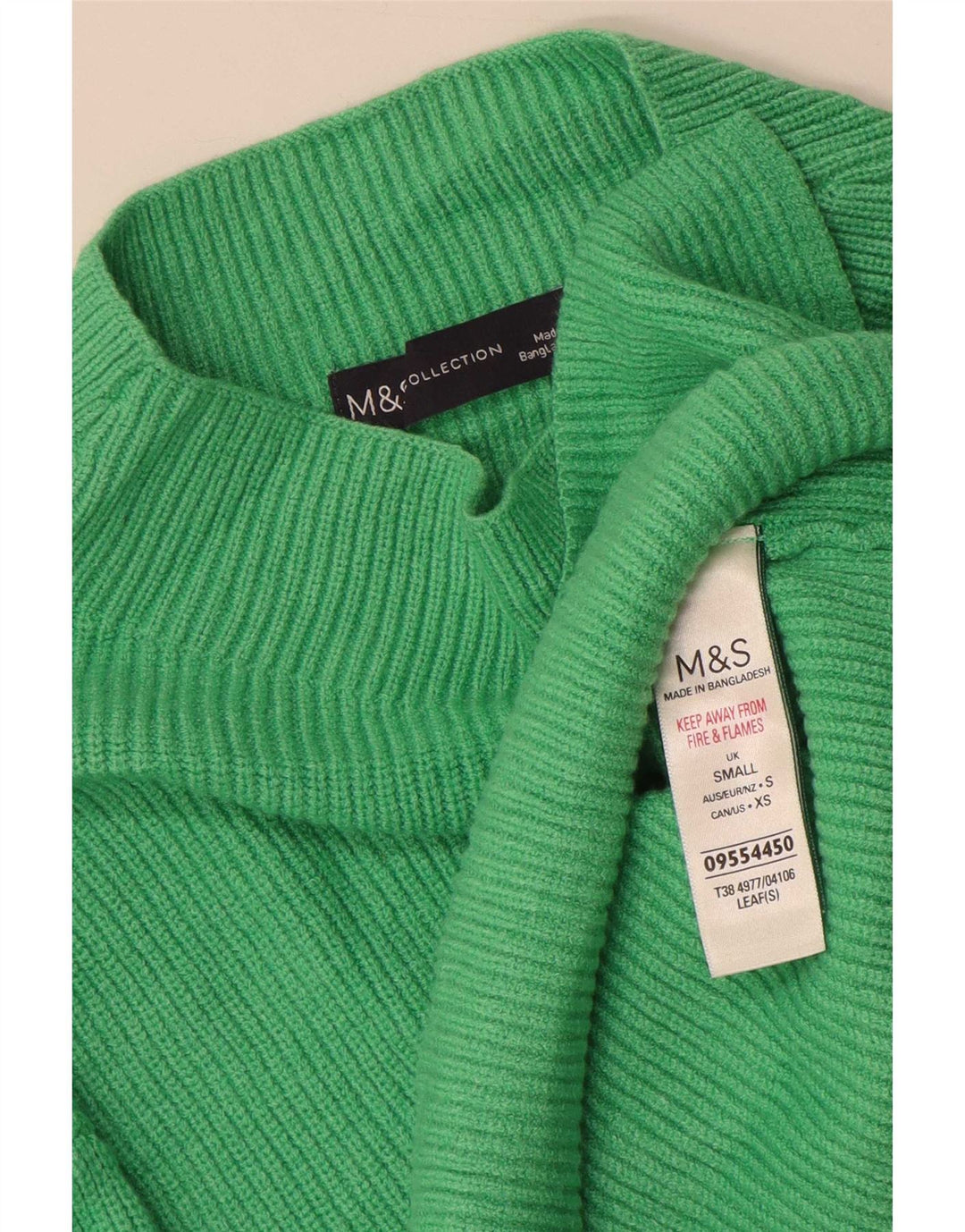 Marks & Spencer Damski sweter z golfem UK 10 Small, zielony, wiskoza