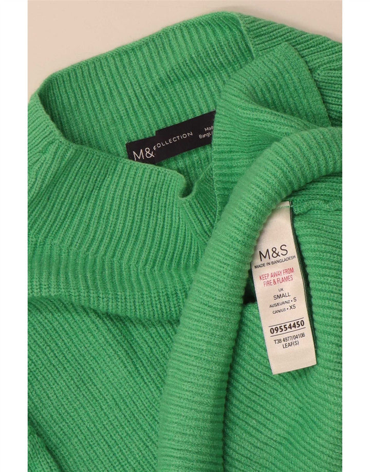 Marks & Spencer Damski sweter z golfem UK 10 Small, zielony, wiskoza