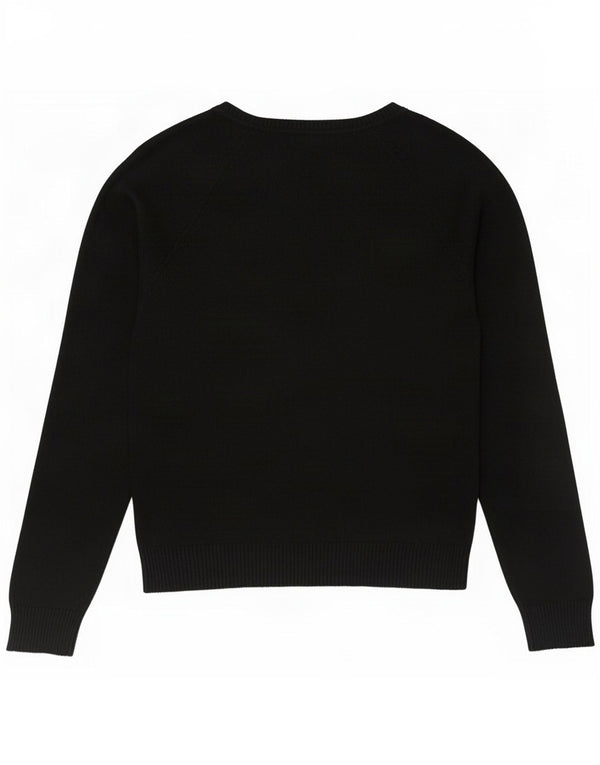 Sweter damski Zara z dekoltem w kształcie litery V, UK 10, mały, czarny, bawełniany