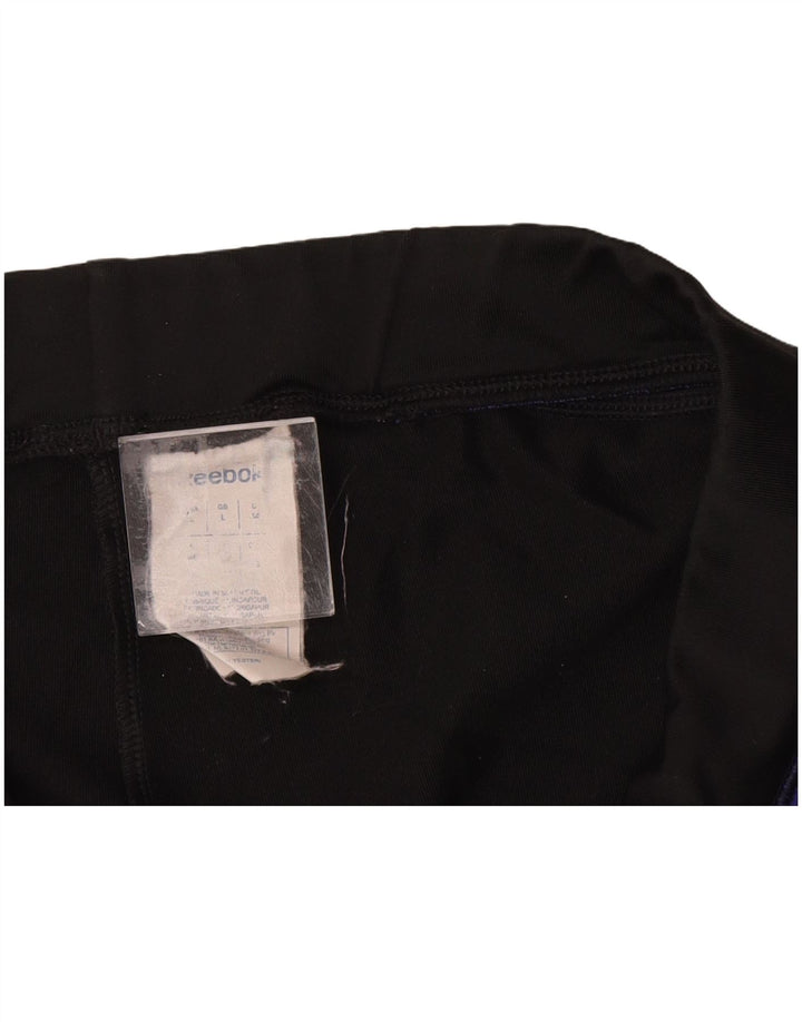 Damskie spodnie dresowe REEBOK UK 14, duże, czarne, poliestrowe