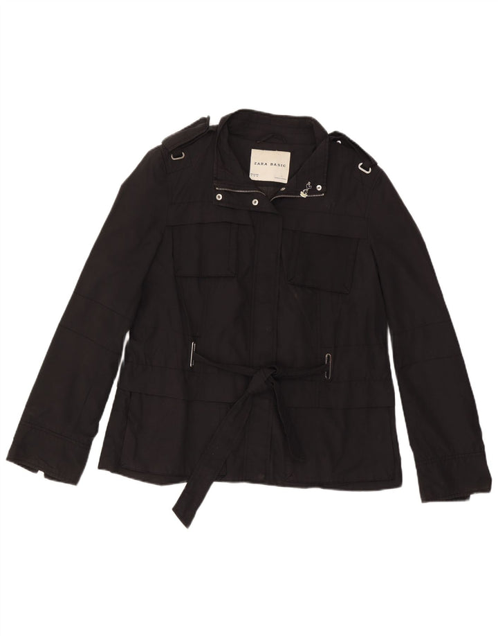 Damska kurtka wojskowa Zara UK 18 XL, czarna, bawełniana
