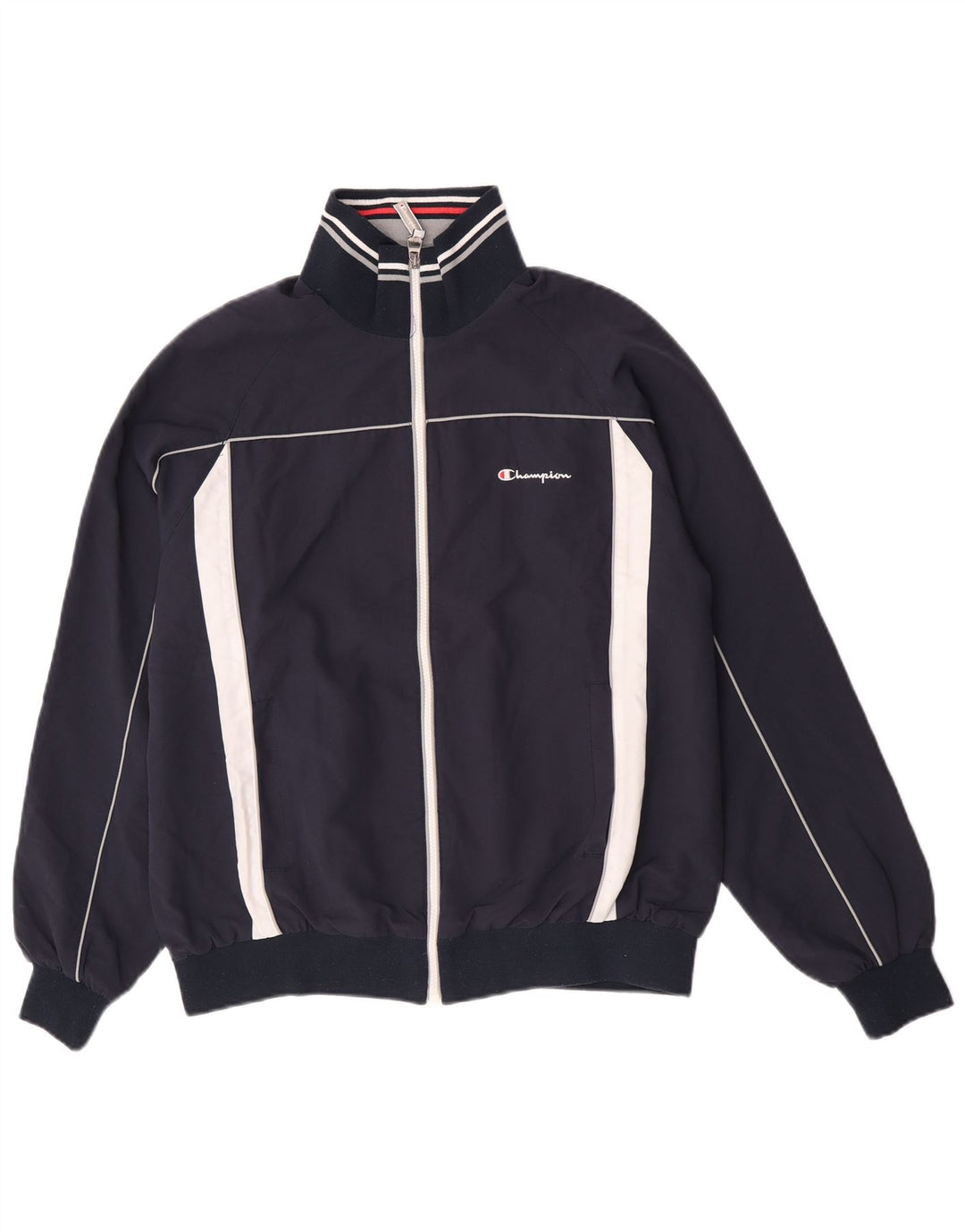 Męska kurtka dresowa Champion, duża, granatowa, z poliestru w blokach kolorów