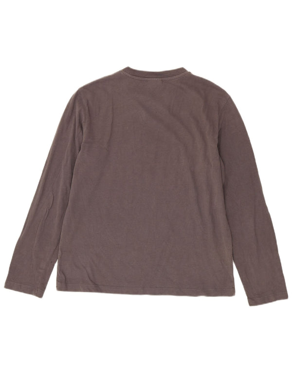 Damski top graficzny Trussardi Jeans z długim rękawem, UK 14, duży, szary, bawełniany