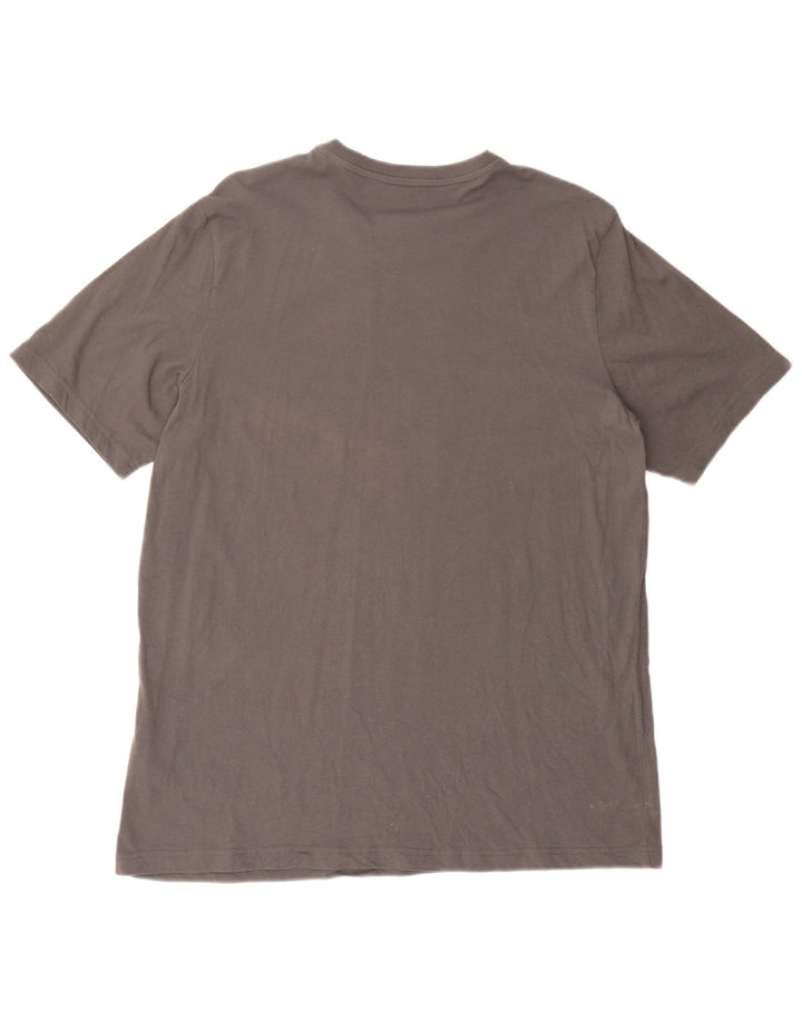 Męski T-shirt z grafiką ADIDAS, duży, szary, bawełniany