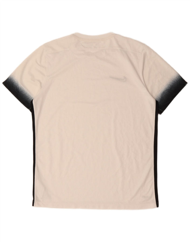 Męski T-shirt NIKE Dri Fit, top XL, biały poliester z blokami kolorów