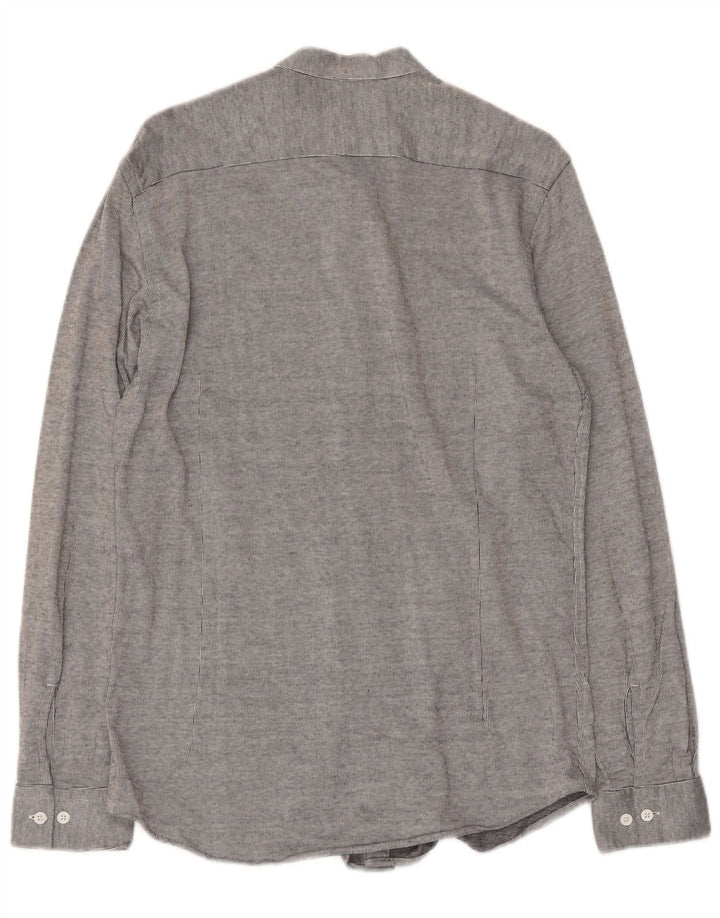 Koszula męska Massimo Dutti, bawełniana w średnie szare prążki