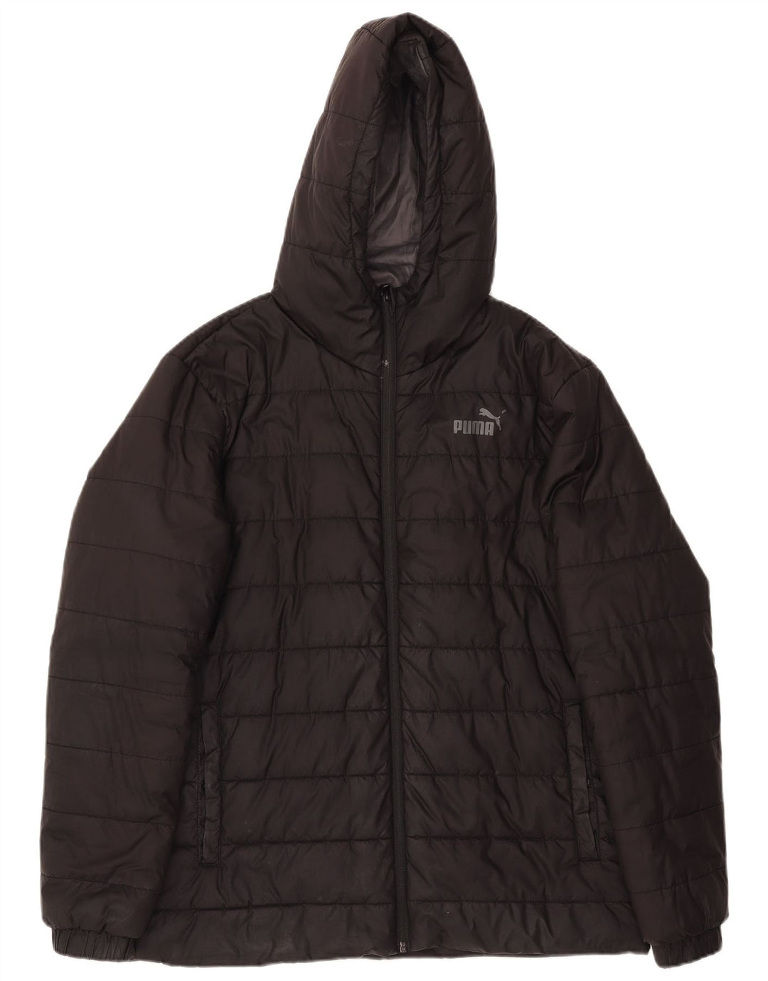 Męska wyściełana kurtka z kapturem Puma UK 40, duża, czarna, poliester