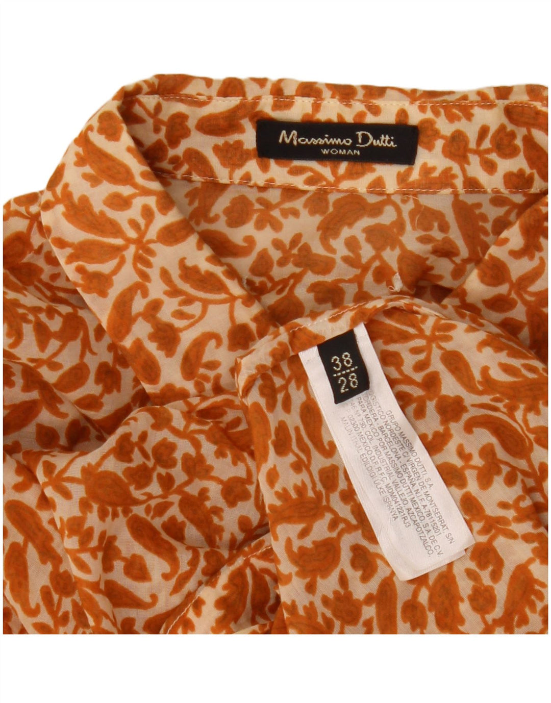 Damska bluzka koszulowa Massimo Dutti z rękawem 3/4 EU 38, mała, beżowa, w kwiaty