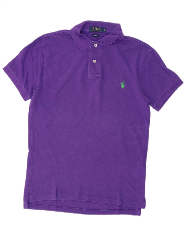 POLO RALPH LAUREN Męska koszulka polo slim fit, mała, fioletowa, bawełniana