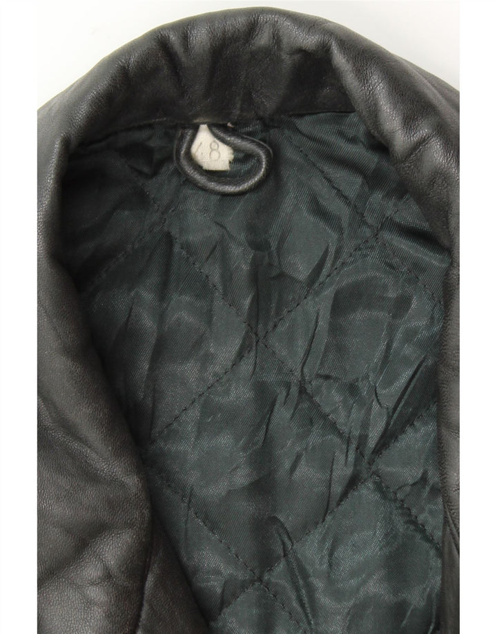 VINTAGE Mens Loose Fit Leather Jacket IT 48 Medium Black Vintage Vintage and Second-Hand Vintage from Messina Hembry 