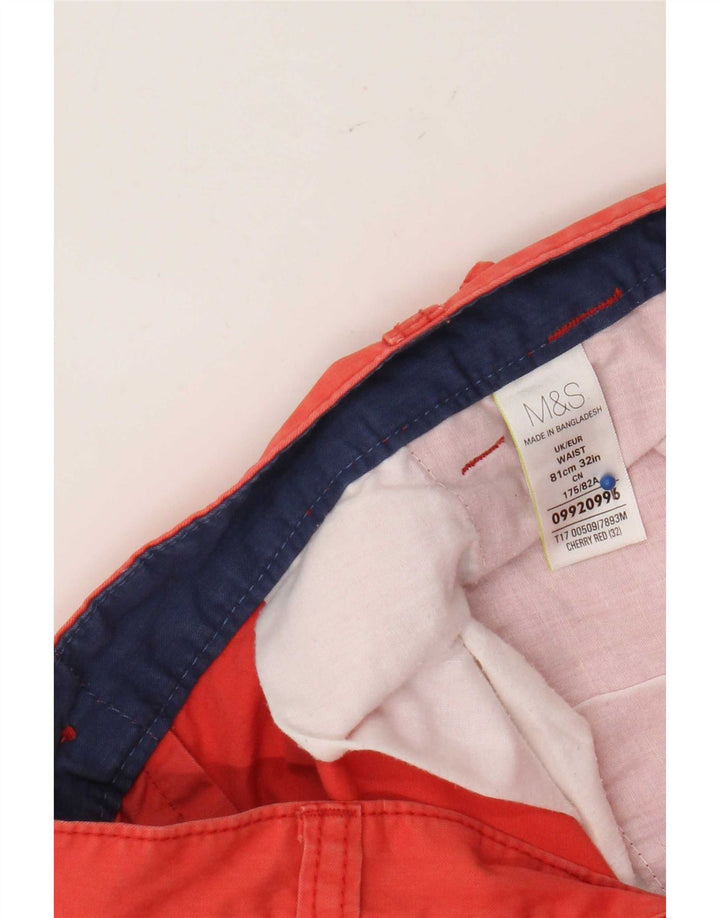 Męskie spodenki cargo Marks & Spencer W32, średnioczerwone, bawełniane