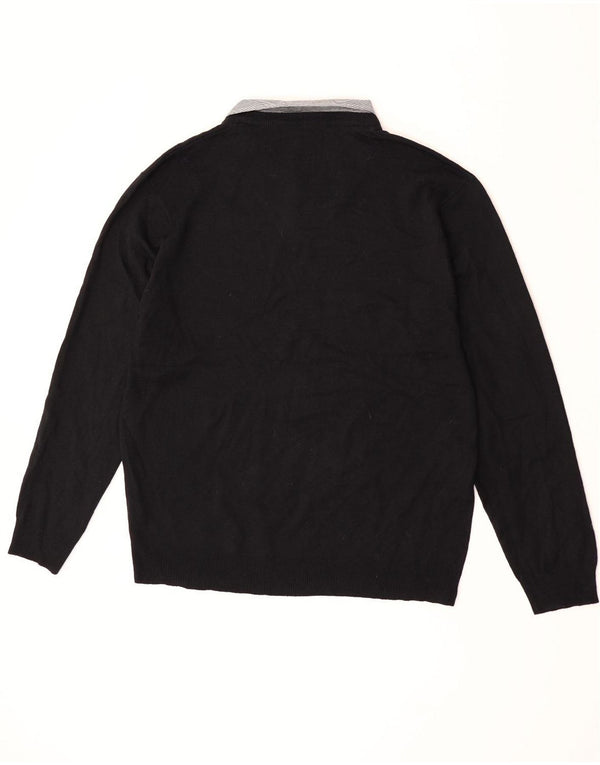 Pierre Cardin Mens Polo Neck Jumper Sweater 4XL Black Acrylic