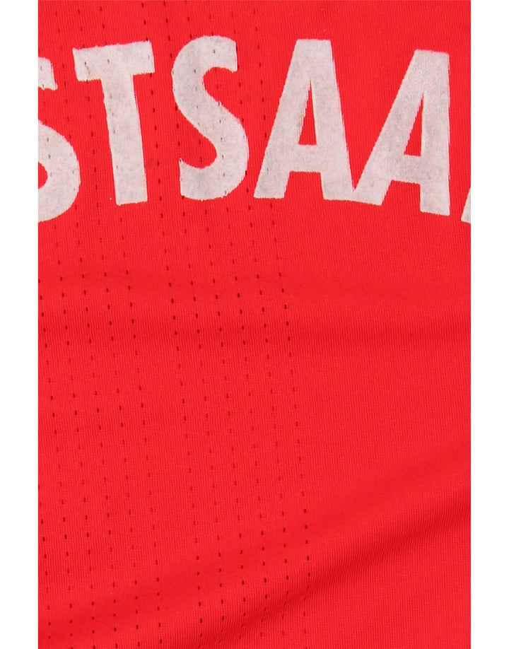 Adidas Męski graficzny top z długim rękawem, średni czerwony poliester