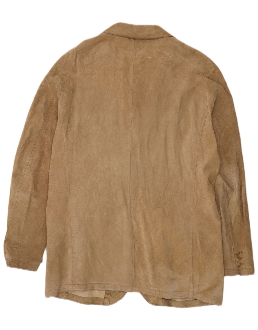 Męska marynarka zapinana na 3 guziki w stylu vintage, zapinana na 3 guziki, UK 44 2XL, beżowa skóra