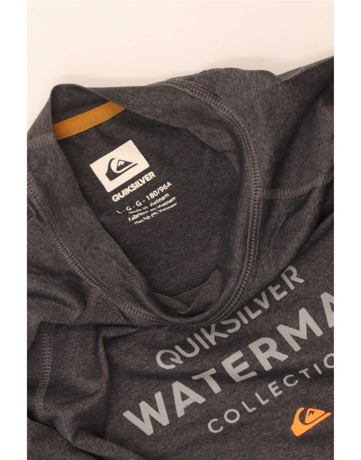 Męski graficzny top Quiksilver z długim rękawem, duży, szary poliester