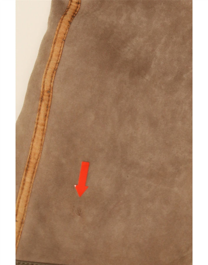 Płaszcz damski VINTAGE Shearling UK 16, duży brązowy