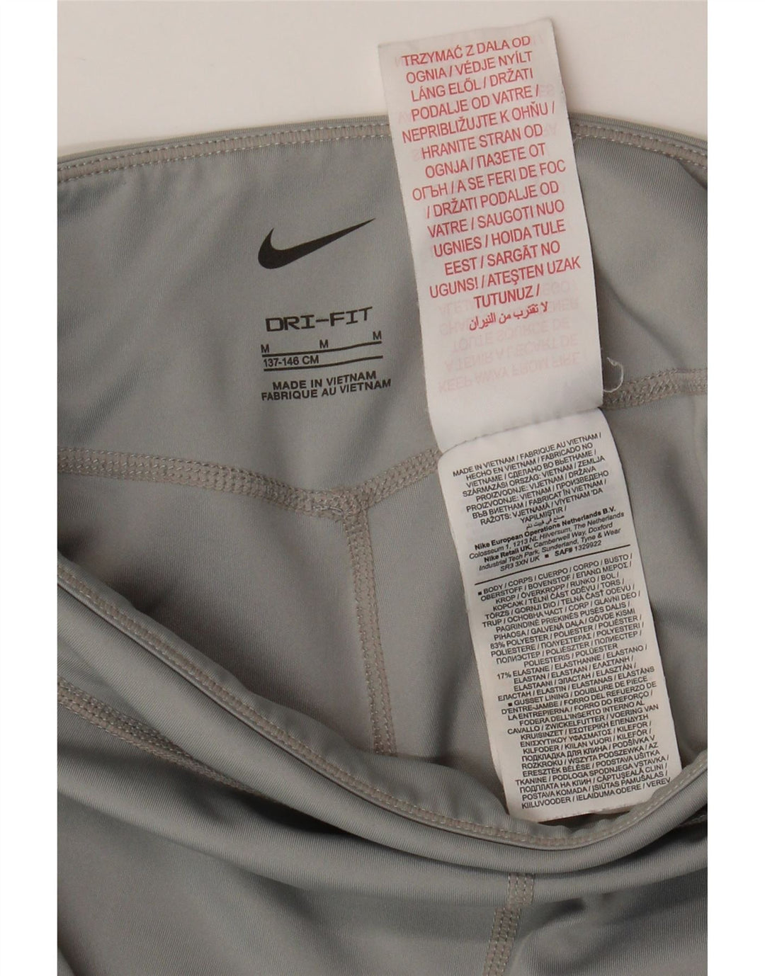 Dziewczęce legginsy NIKE Dri Fit, 10-11 lat, średnioszary, poliestrowy blok kolorów